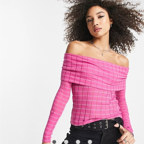 Free People Tops - NWT Free People Snowbunny off shoulder top in pink